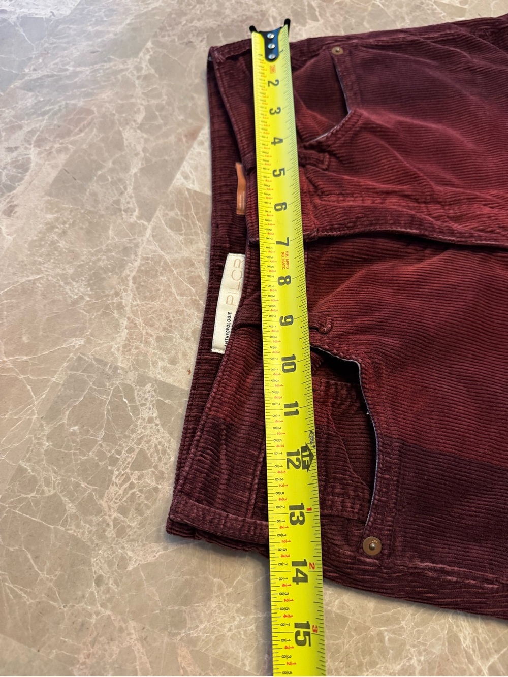 Pilcro by Anthropologie Corduroy High Rise Slim Two Tone Pants Size 26 - Picture 10 of 12